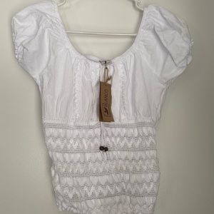 Blanco Blouse BoHo Croptop